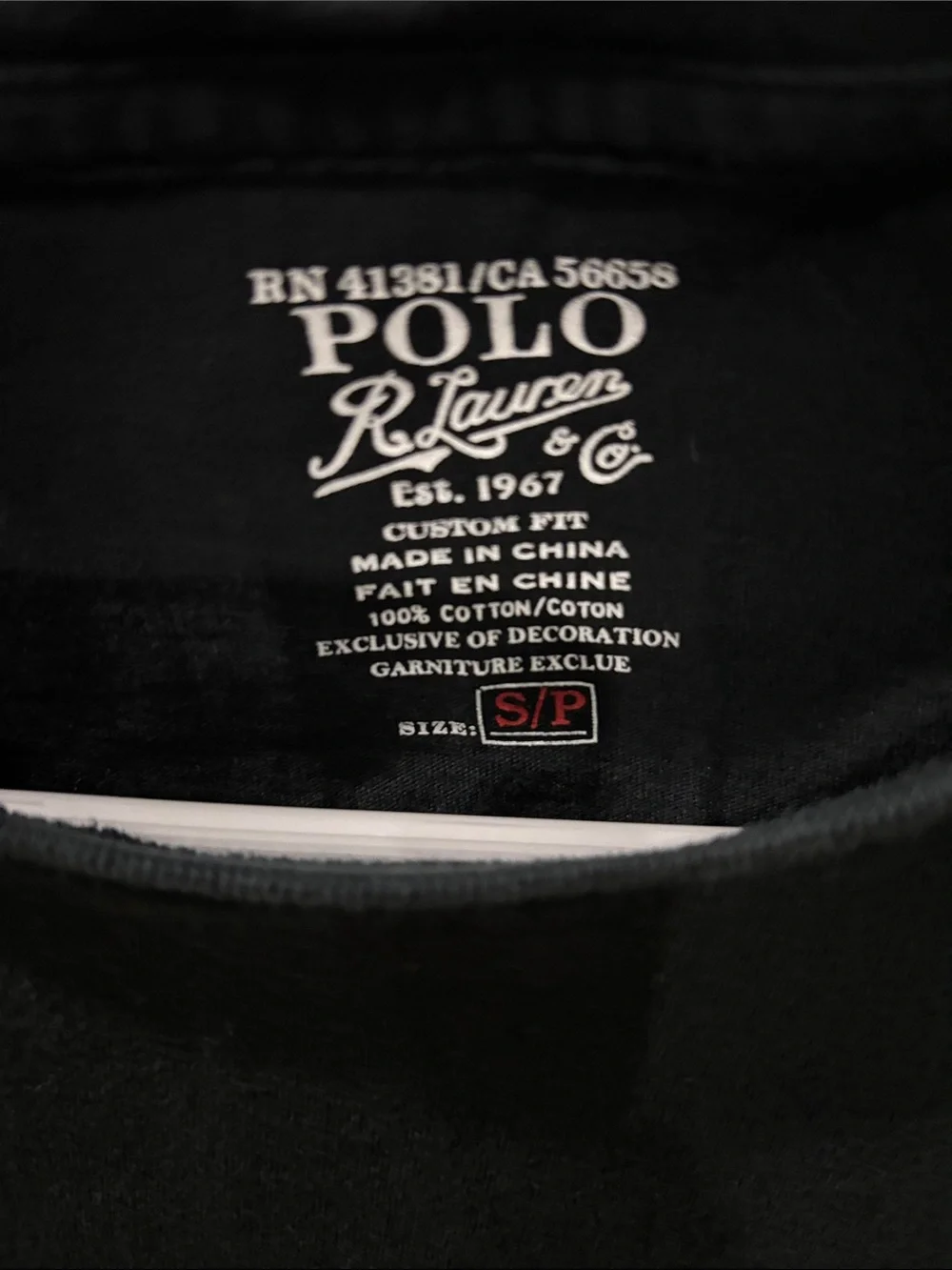 Polo by Ralph Lauren Black Crewneck Tee with Red Pony